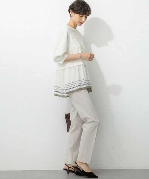 23区 / ニジュウサンク カットソー | 【汗じみ防止加工】スカーフプリントコンビ ヘムデザイン チュニック | 詳細2