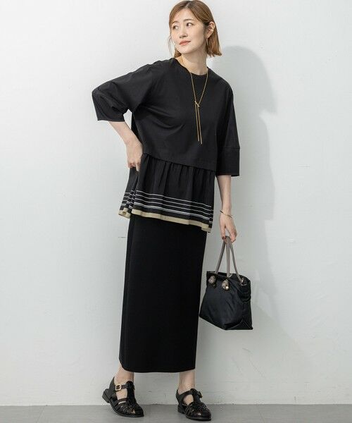 23区 / ニジュウサンク カットソー | 【汗じみ防止加工】スカーフプリントコンビ ヘムデザイン チュニック | 詳細9