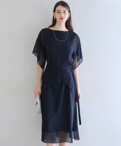23区 / ニジュウサンク ドレス | 【APPLAUDIR】シフォンジョーゼット コンビドレス