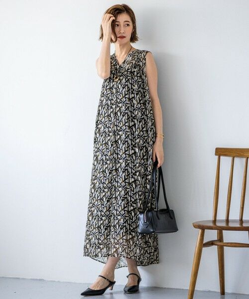 23区 / ニジュウサンク ロング・マキシ丈ワンピース | 【洗える】Ratti アブストラクトプリント ワンピース | 詳細2