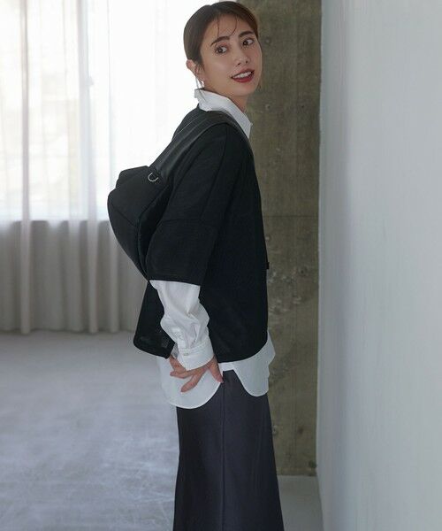 23区 / ニジュウサンク ミニ・ひざ丈スカート | 【洗える】テクスチャーサテン ナロー スカート | 詳細4