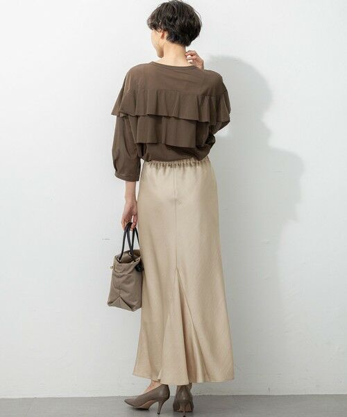 23区 / ニジュウサンク ミニ・ひざ丈スカート | 【洗える】テクスチャーサテン ナロー スカート | 詳細23