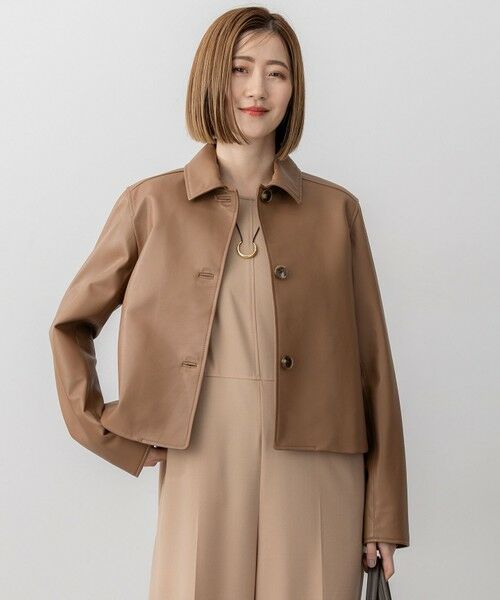 【未使用級✨】レリアン 羊革 レザーコート ステンカラー ブラウン ＋13 楽天市場】Paris Collection Brand 本革 ステンカラーコート
