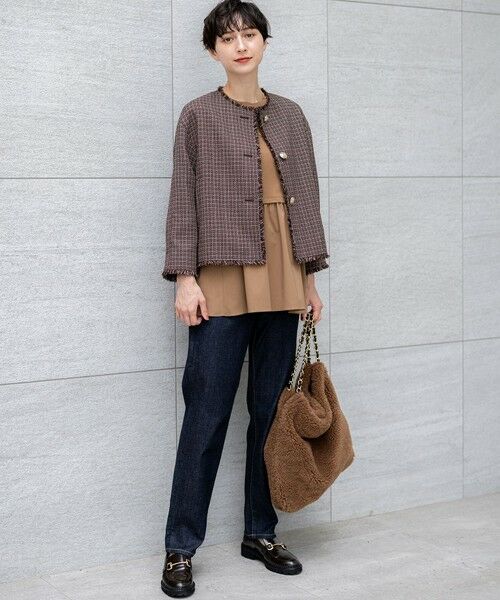 23区 / ニジュウサンク カットソー | 【洗える】シルキータフタコンビ ペプラム カットソー | 詳細6