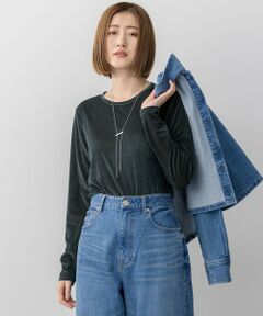 23区 / ニジュウサンク カットソー | 【洗える】シアーベロア ロングスリーブ Tシャツ