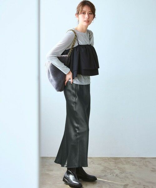 23区 / ニジュウサンク カットソー | 【洗える】シアーベロア ロングスリーブ Tシャツ | 詳細1