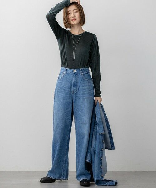 23区 / ニジュウサンク カットソー | 【洗える】シアーベロア ロングスリーブ Tシャツ | 詳細10