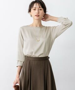 23区 / ニジュウサンク カットソー | 【洗える】サテン ロングスリーブ Tシャツ