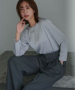 23区 / ニジュウサンク カットソー | 【洗える】サテン ロングスリーブ Tシャツ