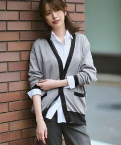 23区 / ニジュウサンク カーディガン・ボレロ | 【洗える】サステナブルウール Vネック バイカラー カーディガン