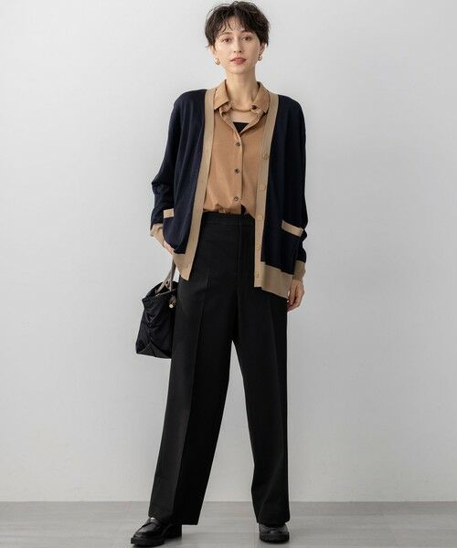 23区 / ニジュウサンク カーディガン・ボレロ | 【洗える】サステナブルウール Vネック バイカラー カーディガン | 詳細1