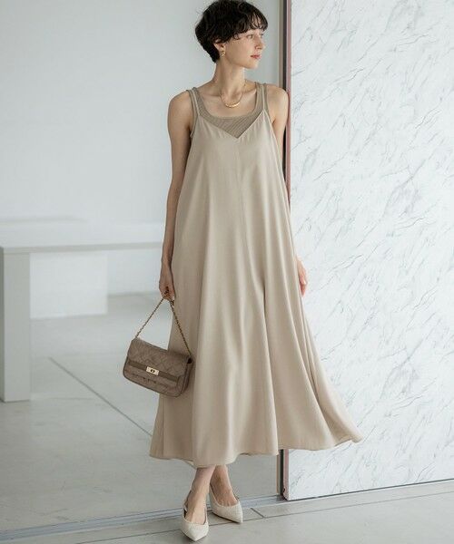 23区 / ニジュウサンク ロング・マキシ丈ワンピース | 【見上愛さん着用/洗える】スエーディーサテン キャミソール ワンピース | 詳細2