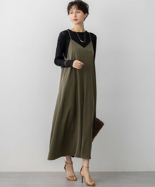 23区 / ニジュウサンク ロング・マキシ丈ワンピース | 【見上愛さん着用/洗える】スエーディーサテン キャミソール ワンピース | 詳細16
