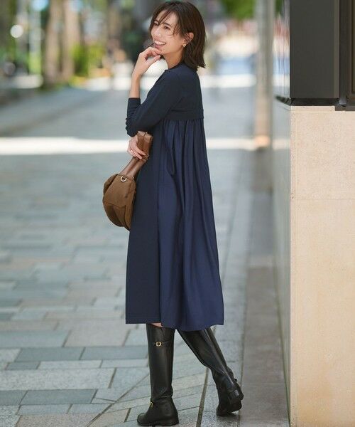 23区 / ニジュウサンク ミニ丈・ひざ丈ワンピース | 【洗える/吊り干しOK】ヴィスコースストレッチ  バックデザイン ニットワンピース | 詳細14