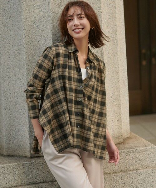 23区 / ニジュウサンク シャツ・ブラウス | 【WEB&一部店舗限定】シアーコットン チェック シャツ | 詳細1