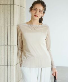 23区 / ニジュウサンク カットソー | 【SLOW/一部店舗限定】ブラッシュドチュール メッシュベロア カットソー