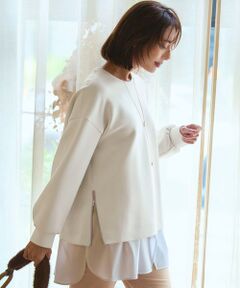 23区 / ニジュウサンク カットソー | 【VERY掲載/洗える】コットンエアーダンボール サイドジップ カットソー