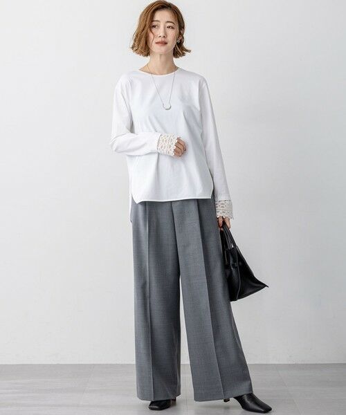 23区 / ニジュウサンク カットソー | 【洗える】ナチュラルコットンベア レースレイヤード カットソー | 詳細11