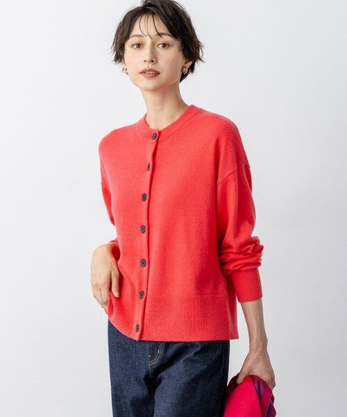 23区/ニジュウサンク 【見上愛さん着用/洗える】ピュアカシミヤ クルーネック カーディガン オレンジ系 38 23区/ニジュウサンク 【見上愛さん着用/洗える】ピュアカシミヤ クルーネック カーディガン オレンジ系 38