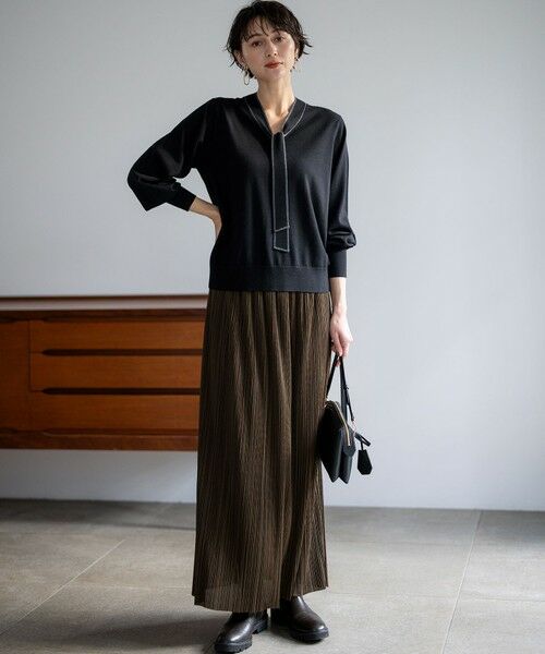 23区 / ニジュウサンク ニット・セーター | 【洗える】ウーステッドウール ボウタイ ニット | 詳細6