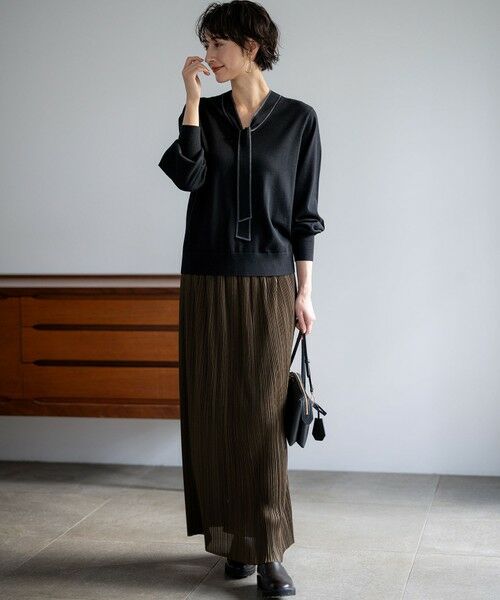 23区 / ニジュウサンク ニット・セーター | 【洗える】ウーステッドウール ボウタイ ニット | 詳細7