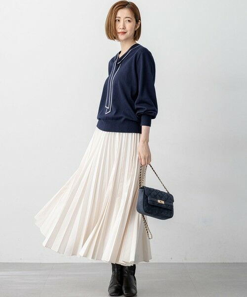 23区 / ニジュウサンク ニット・セーター | 【洗える】ウーステッドウール ボウタイ ニット | 詳細20