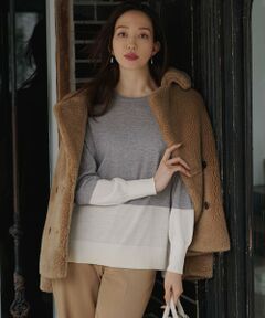 23区 / ニジュウサンク ニット・セーター | 【洗える】ウーステッドウール カラーブロック ニット