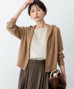 23区 / ニジュウサンク パーカー | 【見上愛さん着用/洗える】ピュアカシミヤ ジップアップ ニット パーカー