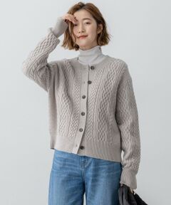 23区 / ニジュウサンク カーディガン・ボレロ | 【洗える】カシミヤブレンド ケーブルニットカーディガン