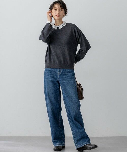 23区 / ニジュウサンク ニット・セーター | 【洗える】エンブロイダリー フラワーレースコンビ ニット | 詳細3