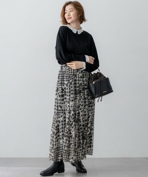 23区 / ニジュウサンク ニット・セーター | 【洗える】エンブロイダリー フラワーレースコンビ ニット | 詳細10