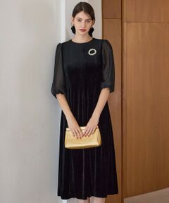 タグ付き未使用　23区　ワンピース セール】 【洗える】ハイカウントライトタフタ ドッキング