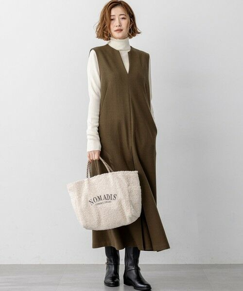 23区 / ニジュウサンク ロング・マキシ丈ワンピース | ウールミルドジャージー ボックスタック ジャンパースカート | 詳細1