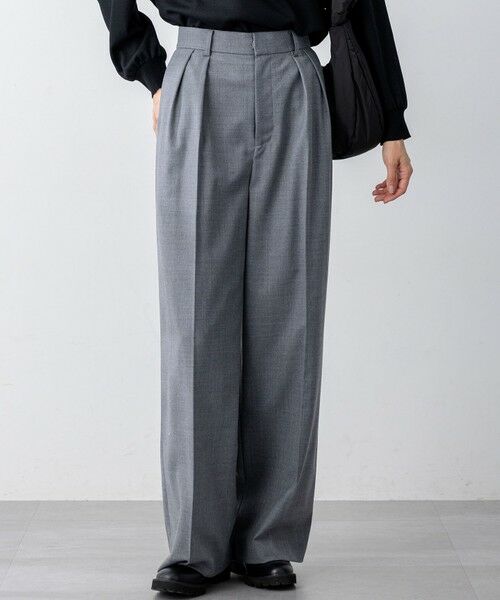 23区/ニジュウサンク 【セットアップ対応】TWサキソニー タックワイド パンツ ライトグレー系 40