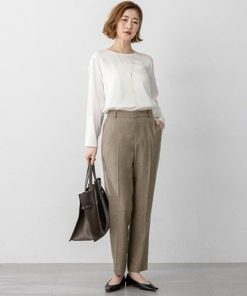 23区 / ニジュウサンク その他パンツ | 【洗える/セットアップ対応】ウールライクカルゼ テーパード パンツ | 詳細10