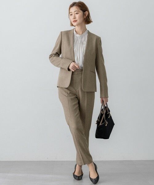 23区 / ニジュウサンク その他パンツ | 【洗える/セットアップ対応】ウールライクカルゼ テーパード パンツ | 詳細12