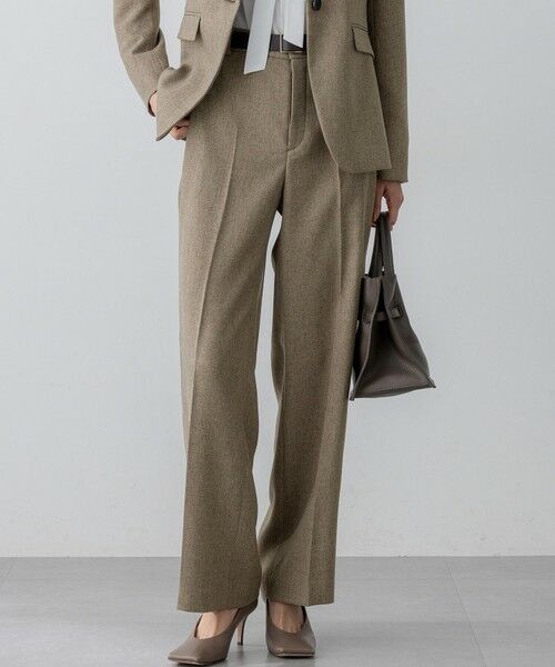 23区 / ニジュウサンク その他パンツ | 【洗える/セットアップ対応】ウールライクカルゼ ワイド パンツ(ブラウン系)
