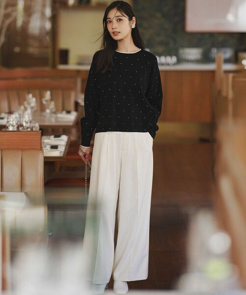 23区 / ニジュウサンク その他パンツ | 【滝沢眞規子さん着用/CanCam11月号掲載】ナチュラルストレッチサキソニー タック ワイド パンツ | 詳細1