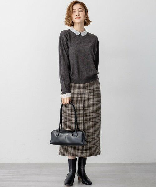 23区 / ニジュウサンク ミニ・ひざ丈スカート | 【見上愛さん着用】ボンディングチェックツイード Iライン スカート | 詳細11
