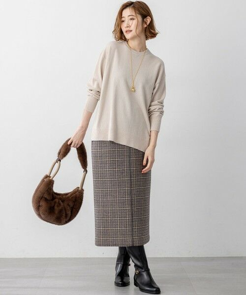 23区 / ニジュウサンク ミニ・ひざ丈スカート | 【見上愛さん着用】ボンディングチェックツイード Iライン スカート | 詳細12