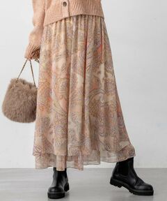 23区 / ニジュウサンク ミニ・ひざ丈スカート | 【洗える】Erica クレープペイズリープリント スカート