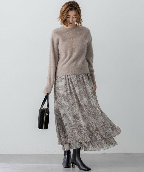 23区 / ニジュウサンク ミニ・ひざ丈スカート | 【洗える】Erica クレープペイズリープリント スカート | 詳細5