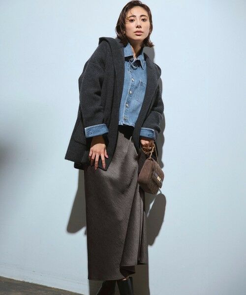 23区 / ニジュウサンク ミニ・ひざ丈スカート | 【VERY11月号掲載/洗える】ヴィンテージダブルサテン ナロー スカート | 詳細2