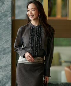 23区 / ニジュウサンク シャツ・ブラウス | 【VERY11月号掲載/洗える】TWボイル フリルディテール ブラウス