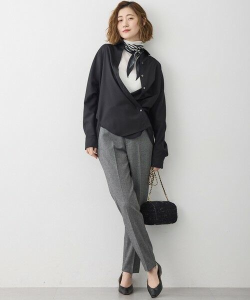 23区 / ニジュウサンク シャツ・ブラウス | 【滝沢眞規子さん着用/洗える】メリノウールサテン 2WAYドルマンスリーブシャツ | 詳細8