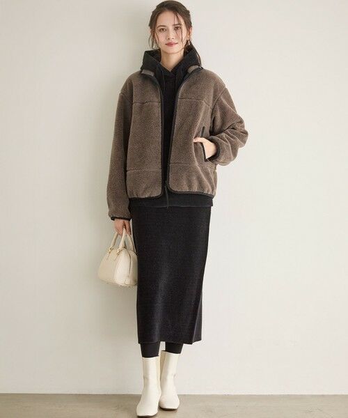 23区 / ニジュウサンク パーカー | 【SLOW/一部店舗限定】ベロア風ニット パーカー | 詳細3