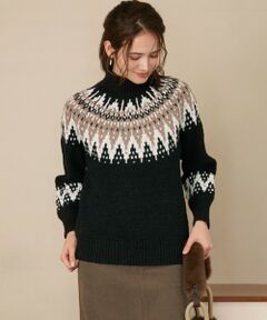 23区 / ニジュウサンク ニット・セーター | 【SLOW/一部店舗限定】ジャカード ハイネック ニット