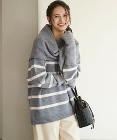 23区 / ニジュウサンク ニット・セーター | 【SLOW/一部店舗限定】ソフトウール ボーダー ニット