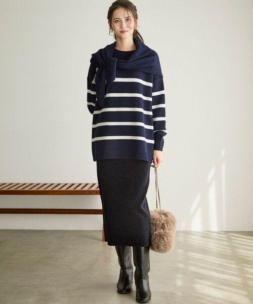 23区 / ニジュウサンク ニット・セーター | 【SLOW/一部店舗限定】ソフトウール ボーダー ニット | 詳細5