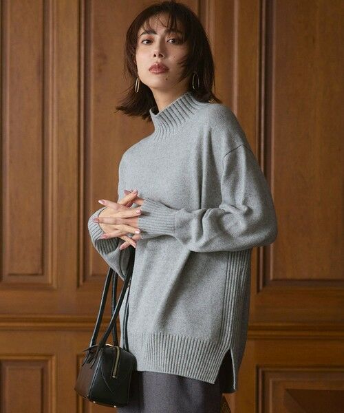 23区/ニジュウサンク 【Oggi12月号掲載/洗える】カシミヤブレンド ハイネック ニット ライトグレー系 38 23区/ニジュウサンク 【Oggi12月号掲載/洗える】カシミヤブレンド ハイネック ニット ライトグレー系 38